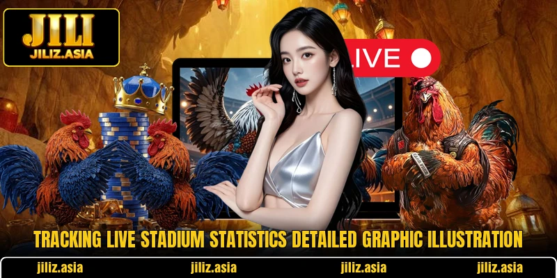 Tracking live stadium statistics detailed graphic illustration